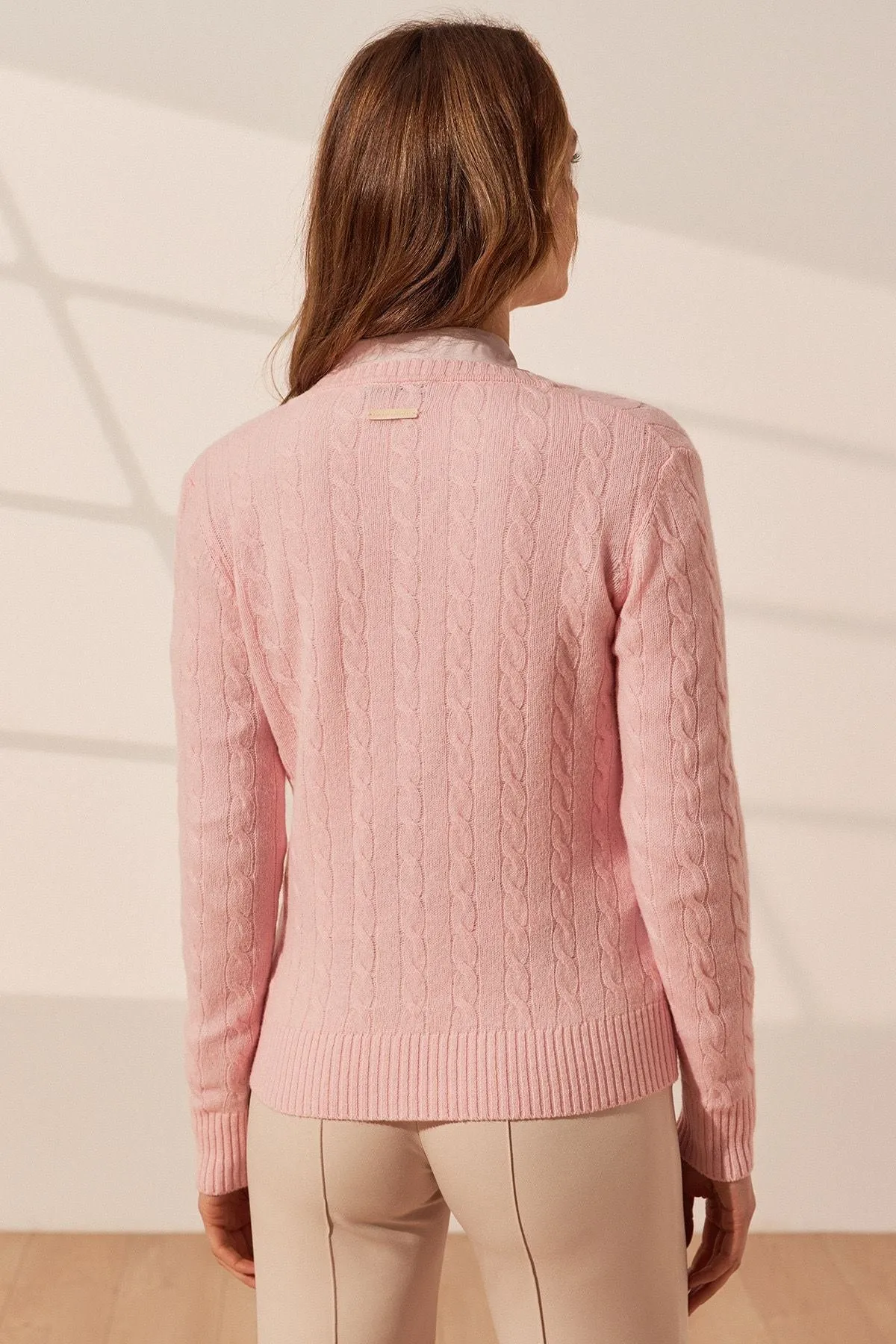 Pink Cashmere and Wool Amelia Women's Cardigan