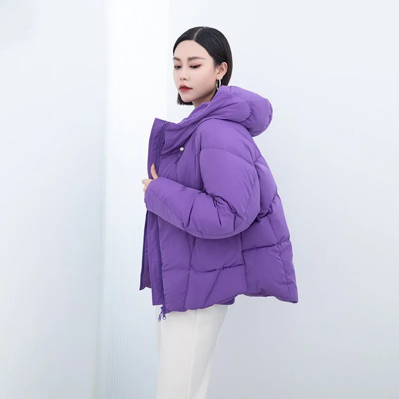 Purple Short Winter Down Coats