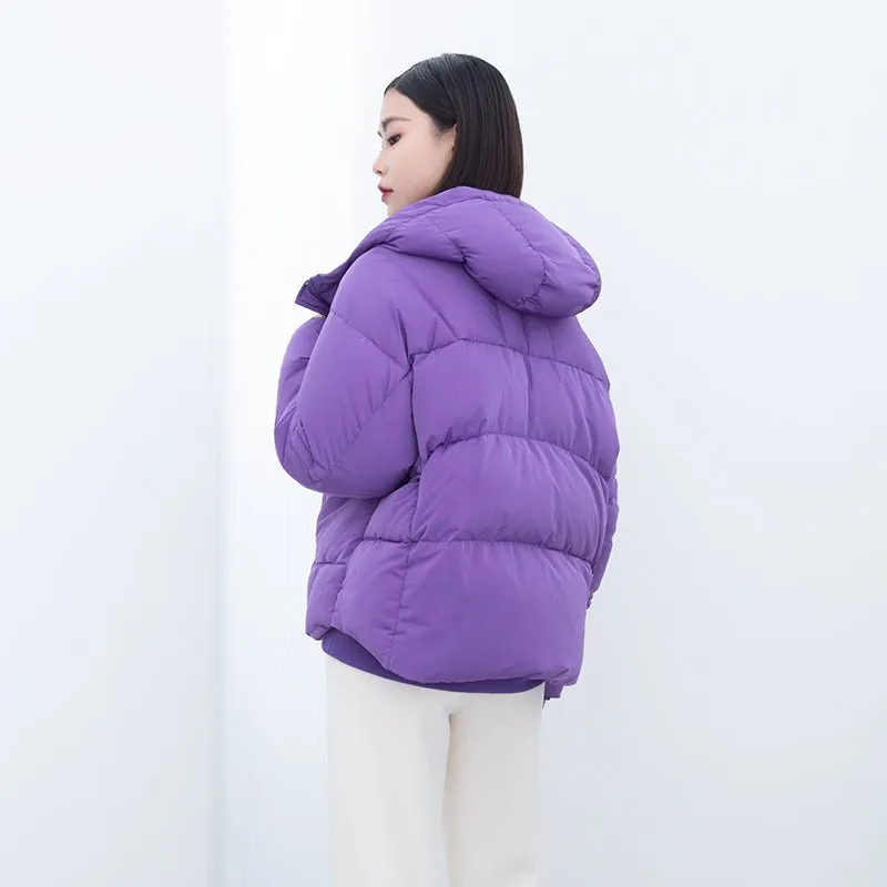 Purple Short Winter Down Coats