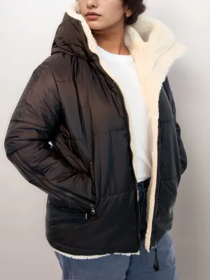 Recycled Vegan Shearling Puffer