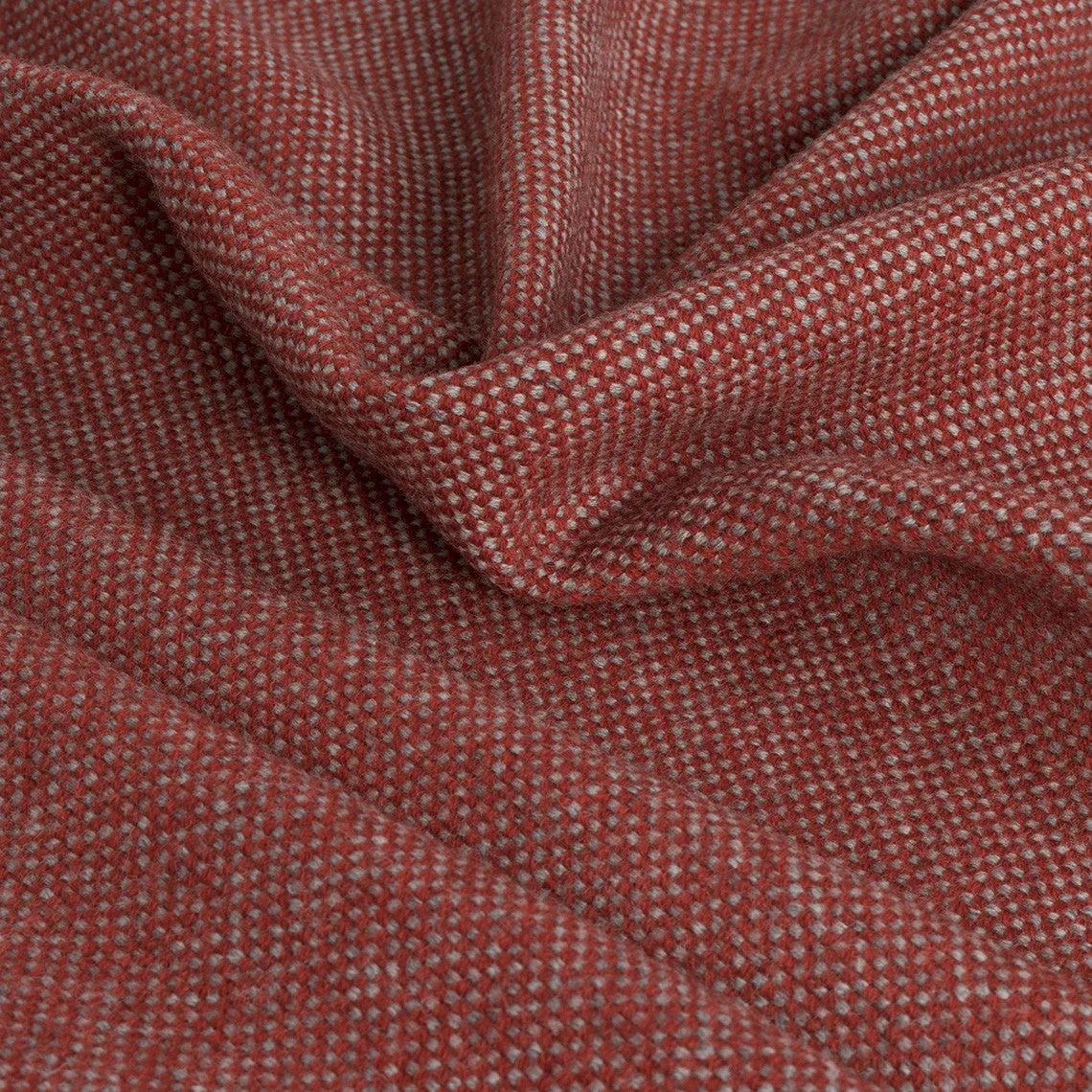 Red and Grey Wool Fabric 2380