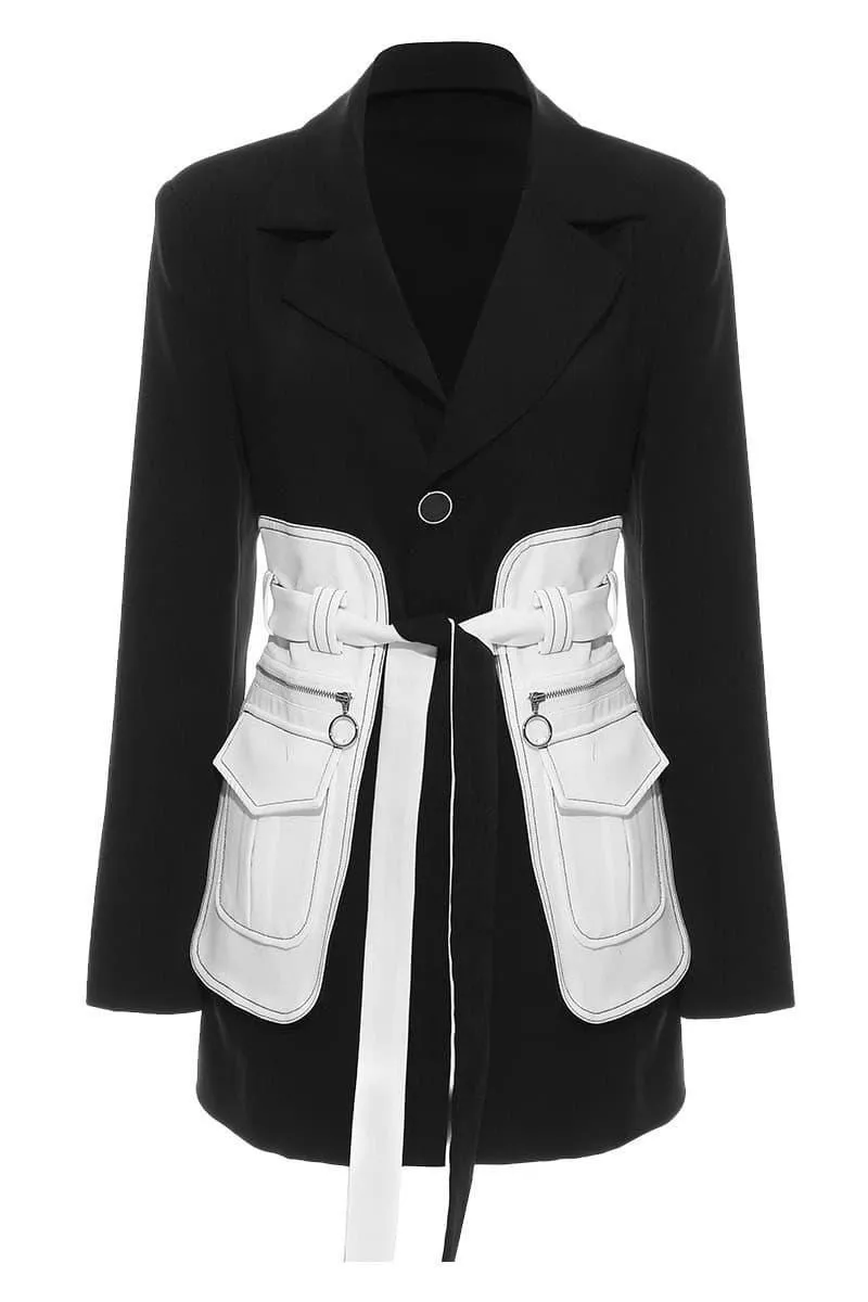 Retro black and white suit jacket