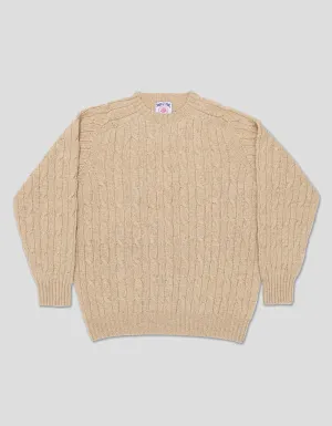 SHAGGY DOG CABLE SWEATER OATMEAL - CLASSIC FIT