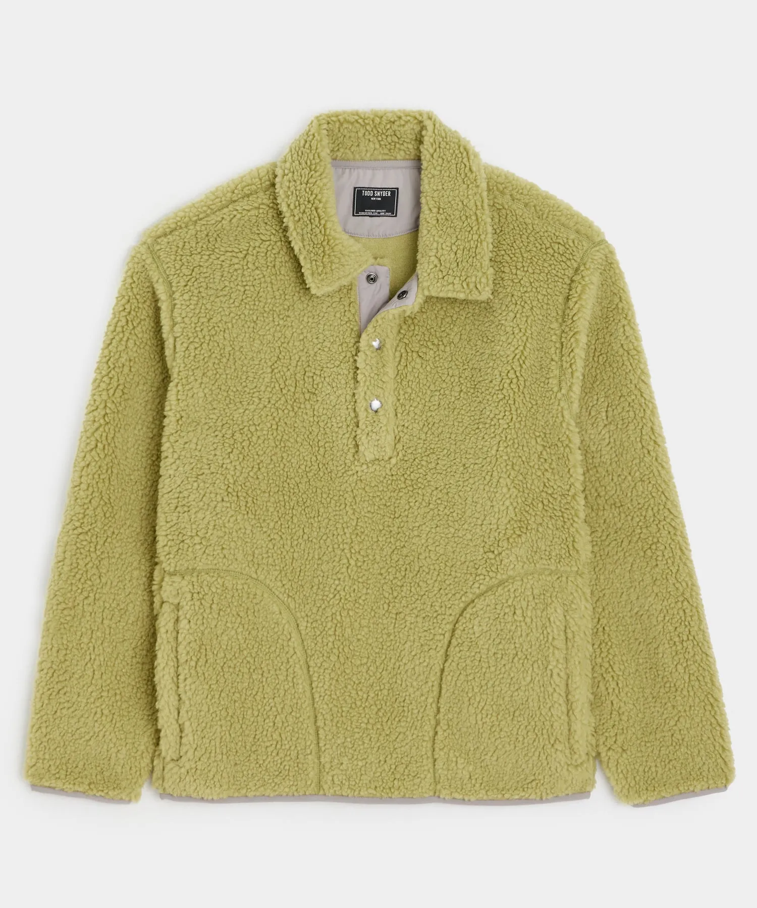 Sherpa Snap Polo in Limeade