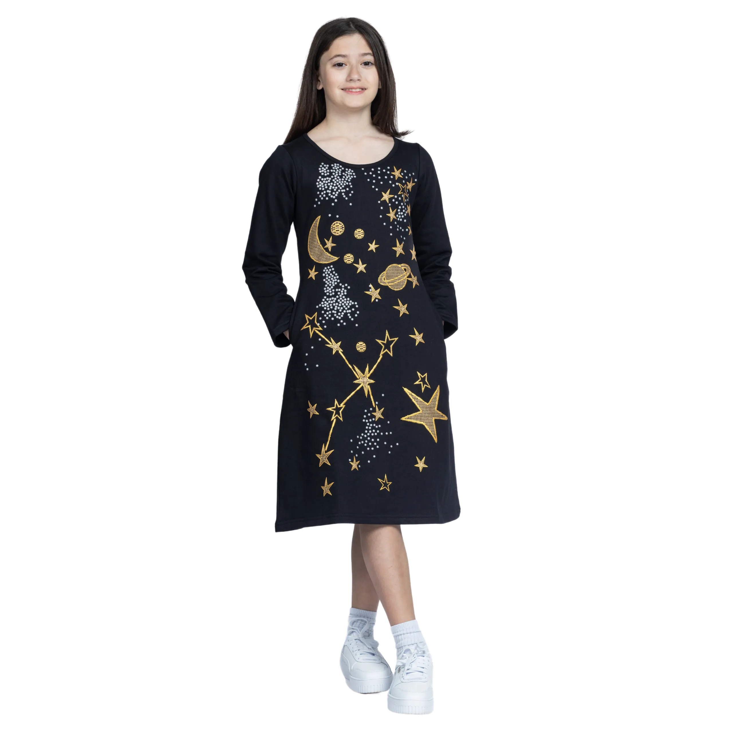 Space Kids A-Line Fleece Dress