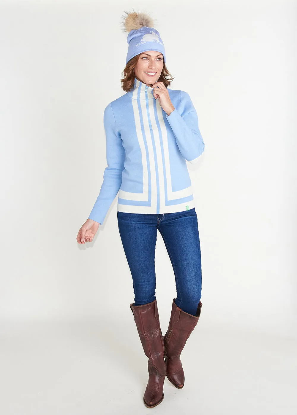 St. Moritz Half Zip - Periwinkle Blue