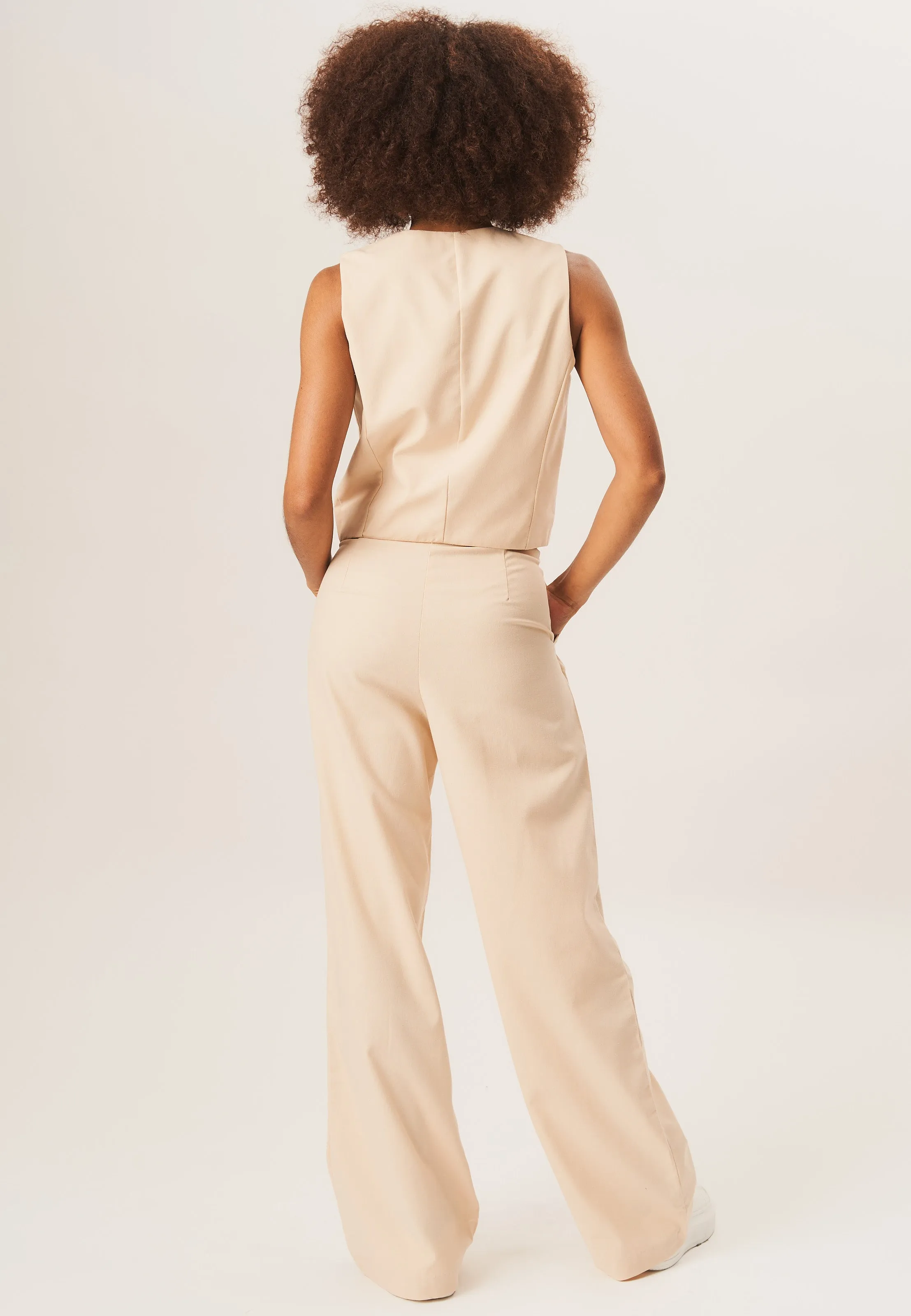 Stone Tailored Cotton Wide Leg Trousers