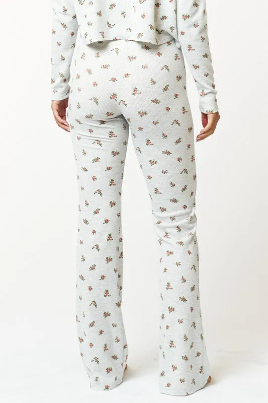 The Blooming Comfort Floral Print Thermal Lounge Pants