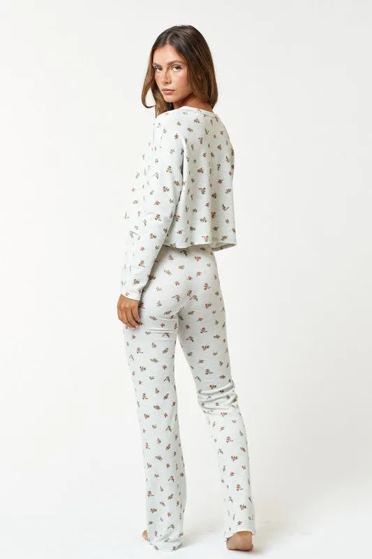 The Blooming Comfort Floral Print Thermal Lounge Pants