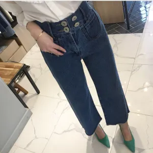 Wide Leg Denim Trousers For Women