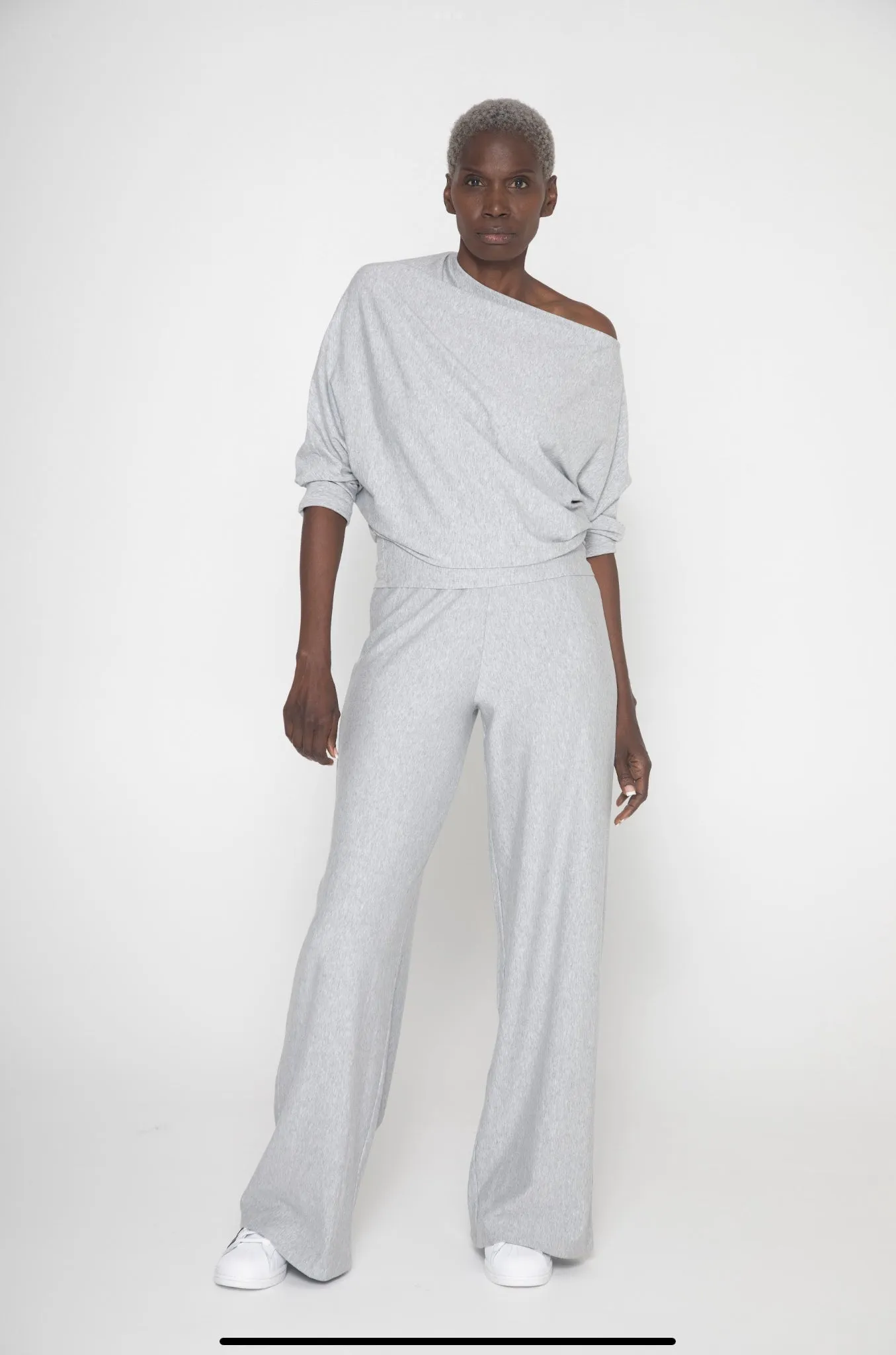 Wide Leg Pant - Heather Grey