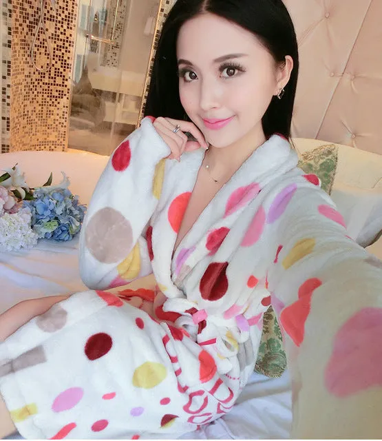 Women Floral Bathrobe