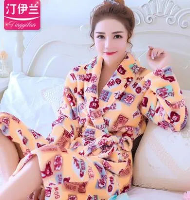 Women Floral Bathrobe