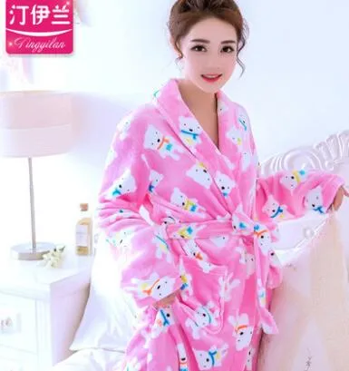 Women Floral Bathrobe